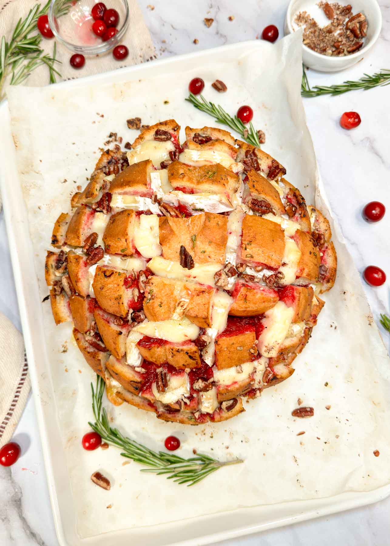 Cranberry Brie Pull Apart Bread