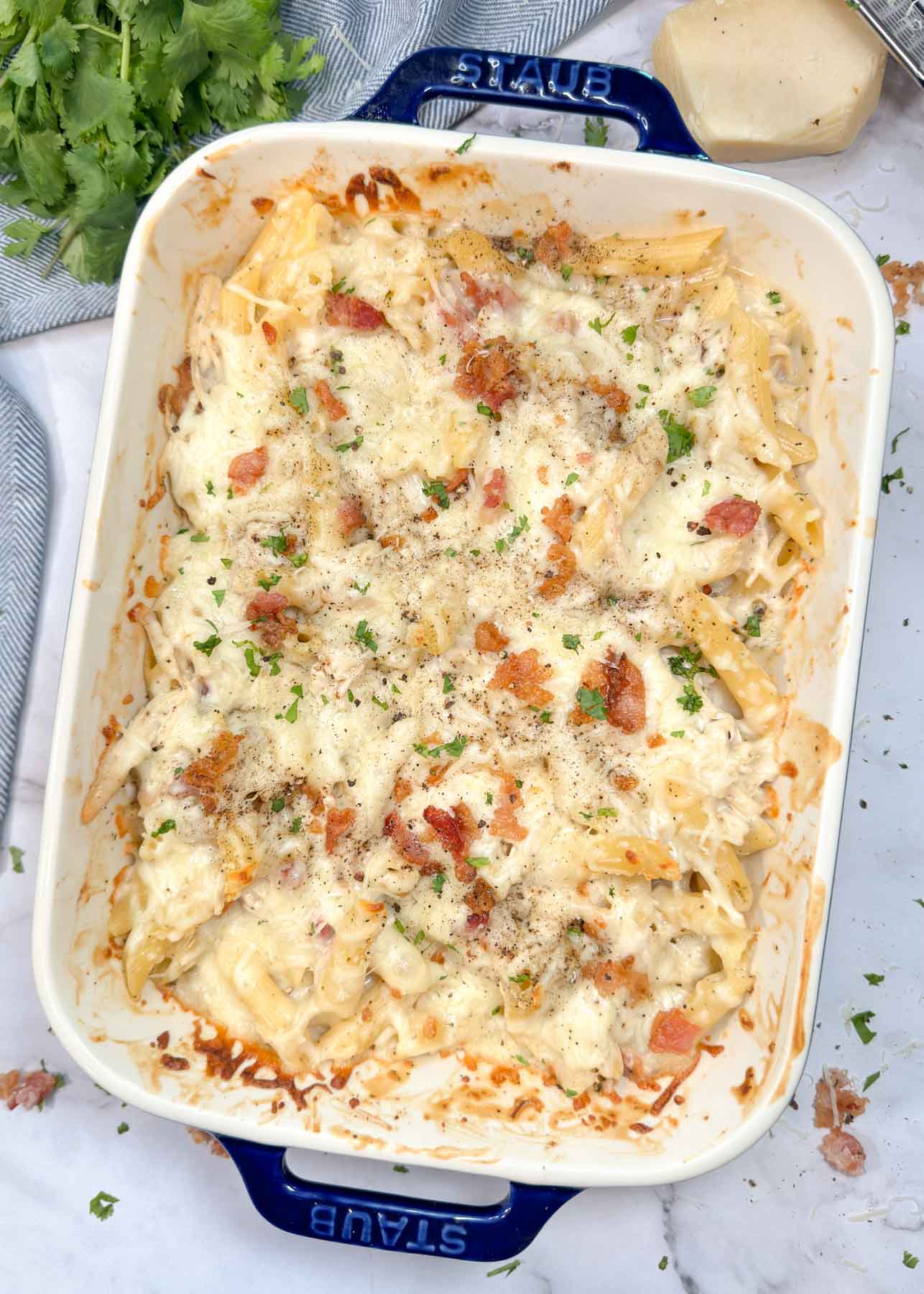 Chicken Bacon Ranch Pasta Casserole