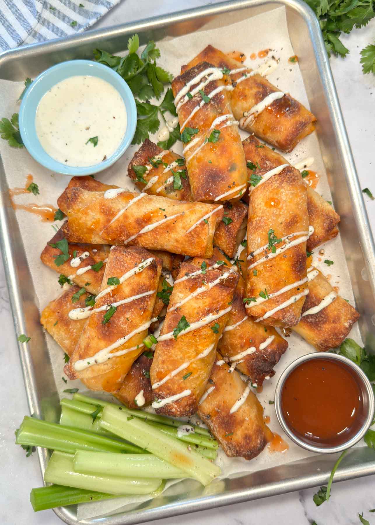 Buffalo Chicken Egg Rolls
