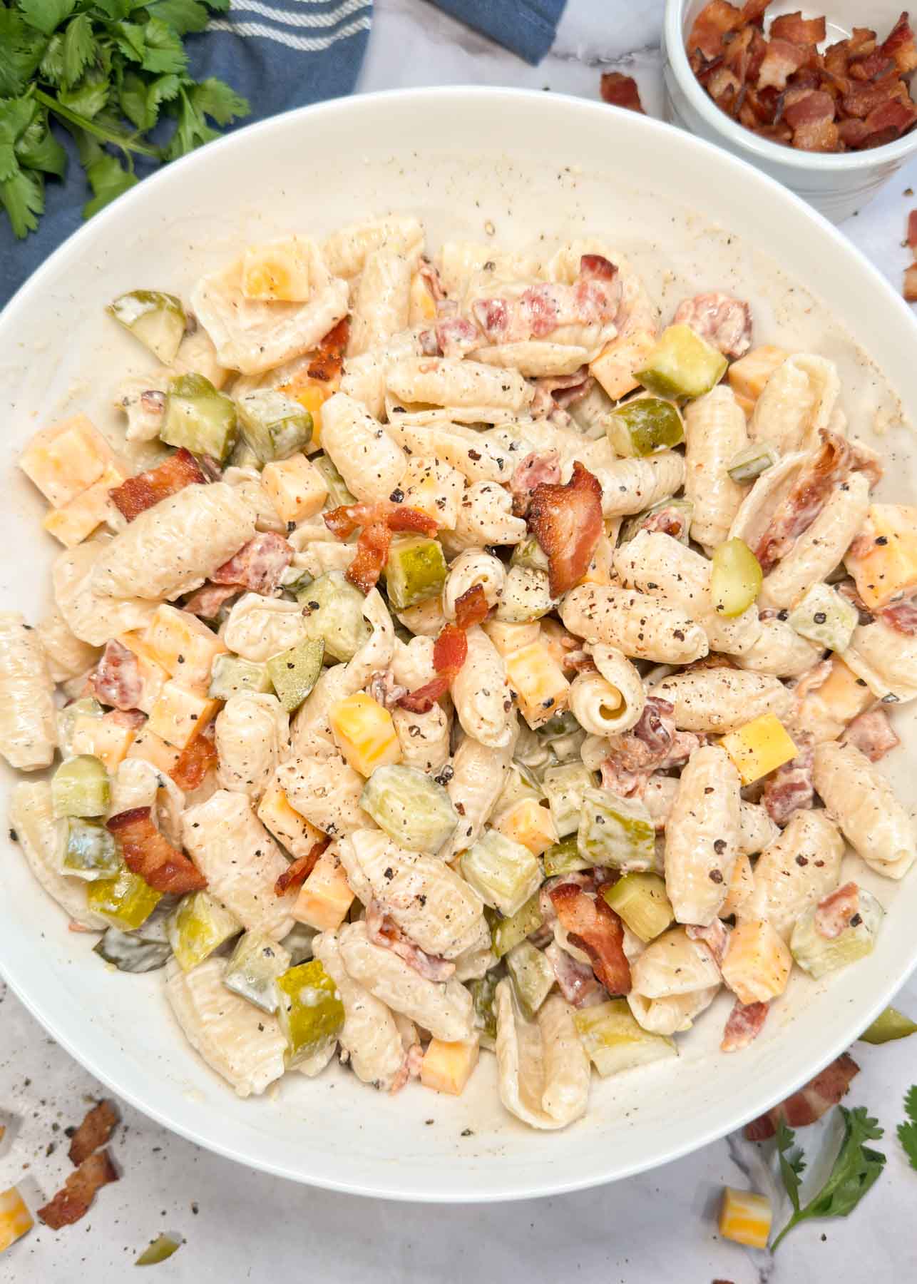 Creamy Dill Pickle Pasta Salad