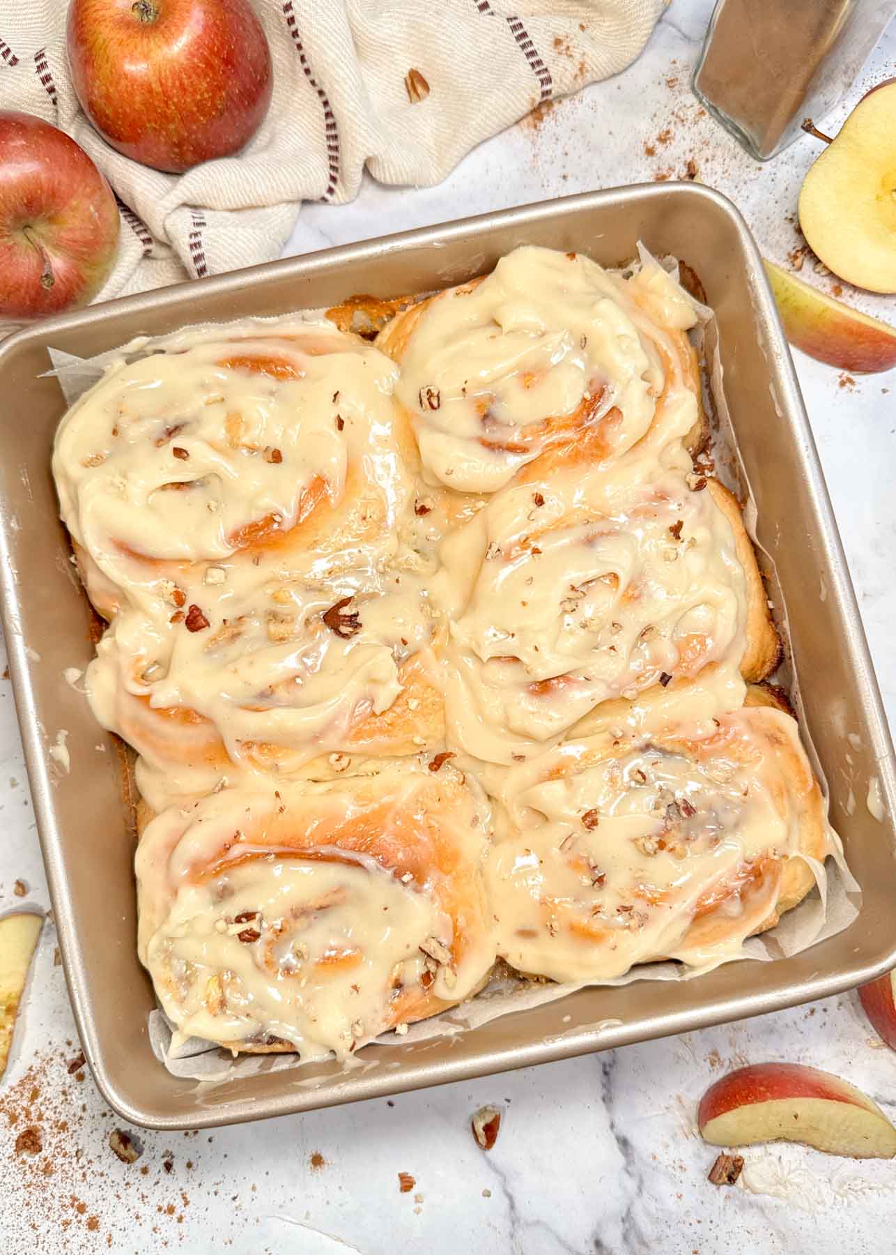 Apple Cinnamon Rolls (with Brown Sugar Frosting)