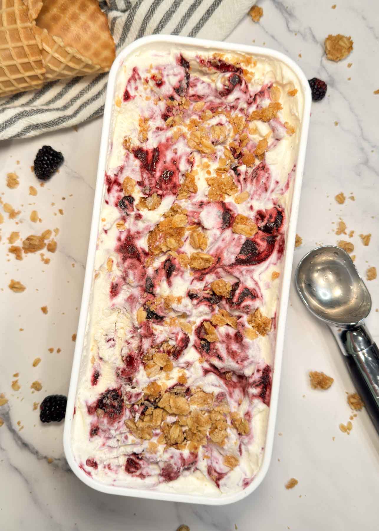 Berry Crisp Ice Cream (No Churn)