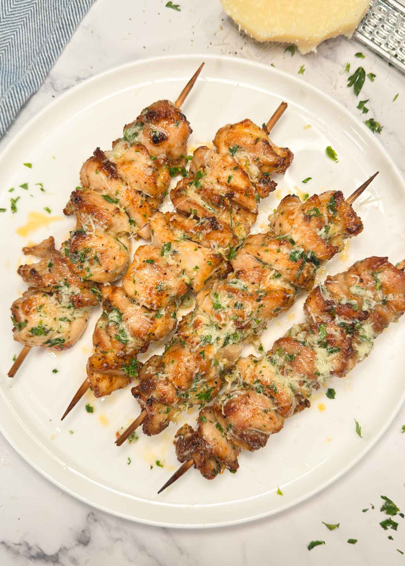 Garlic Parmesan Chicken Skewers
