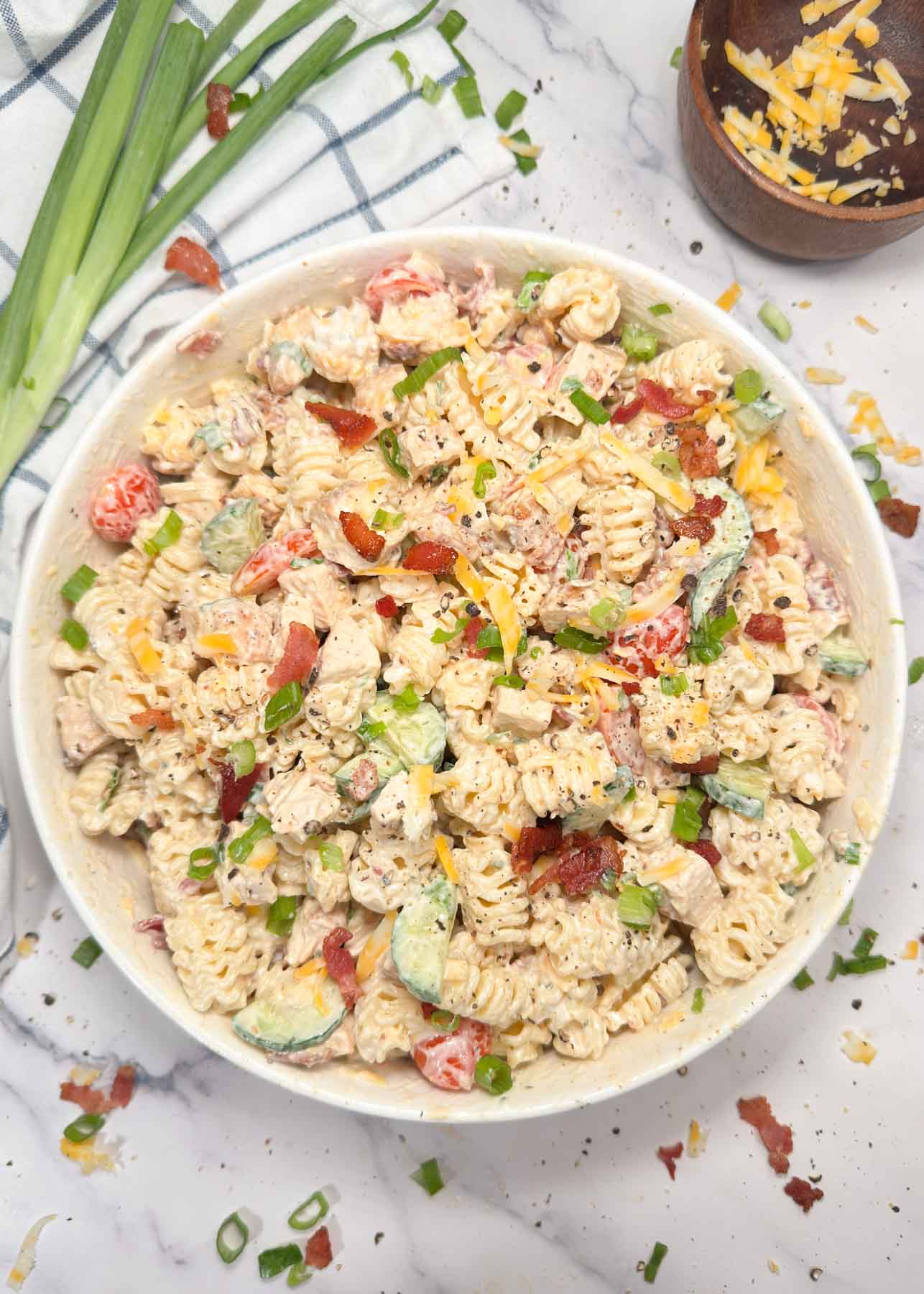 Chicken Bacon Ranch Pasta Salad