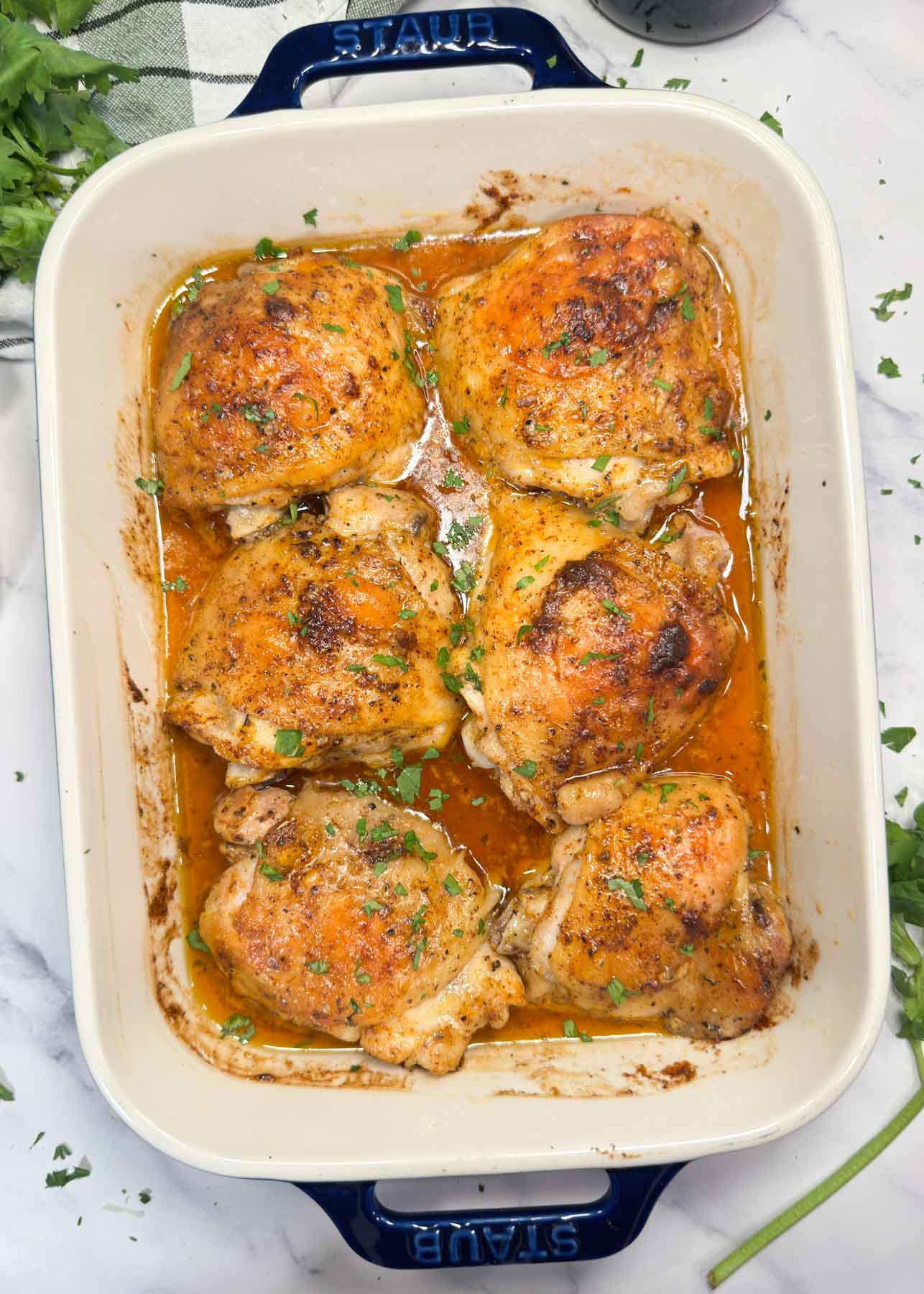 Crispy Oven Baked Chicken Thighs